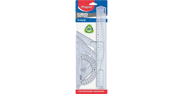 Amazon: Kit Géométrie 4 en 1 Maped - Règle 30 cm, 2 équerres, rapporteur à 1,55€ (au lieu de 5,13€)