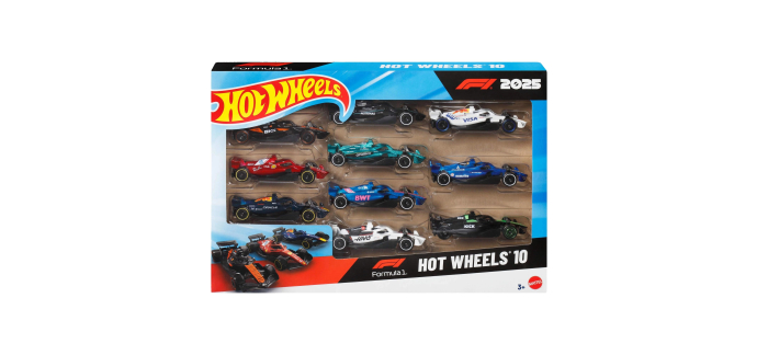 Amazon: Coffret de 10 Hot Wheels Formule 1 - 2025 à 17,99€ (au lieu de 23,20€)