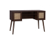 Sweeek: Bureau cannage et décor bois foncé avec 2 portes à 99,99€ (au lieu de 129,99€)