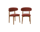 Sweeek: Lot de 2 chaises bois noyer et tissu chenille bordeaux à 97,49€ (au lieu de 129,99€)