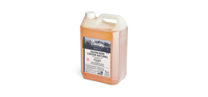 Amazon: Savon Noir Liquide La Corvette - Amande à l'Huile de Lin, 5L à 19,75€ (au lieu de 35€)