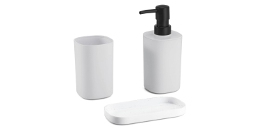 Amazon: Ensemble de 3 Accessoires de Salle de Bain en Lona - Taupe, Blanc ou Gris foncé à 5,9€