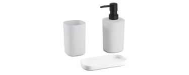 Amazon: Ensemble de 3 Accessoires de Salle de Bain en Lona - Taupe, Blanc ou Gris foncé à 5,9€