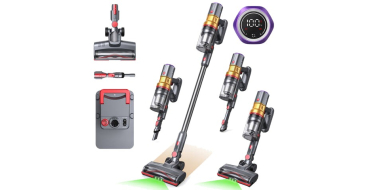 JoyBuy: Lubluelu X1000 Aspirateur balai sans fil - station vidange auto 2,5L à 82,99€ (au lieu de 168,99€)