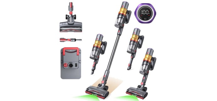 JoyBuy: Lubluelu X1000 Aspirateur balai sans fil - station vidange auto 2,5L à 82,99€ (au lieu de 168,99€)