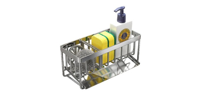 JoyBuy: Maxcook organisateur pour évier de cuisine - acier inoxydable 304, 21×10×8,4 cm à 8,38€