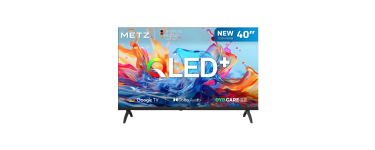 Amazon: TV 40" Metz 40 Pouces 100 cm - Smart TV FHD Google TV LED, QLED+, HDR10, Dolby Audio, Bluetooth 5.1