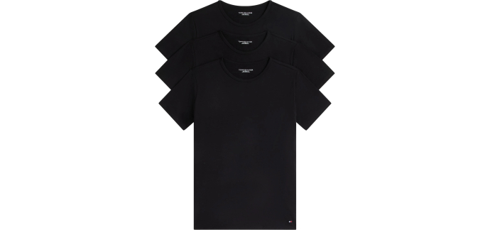 Amazon: Lot de 3 T-Shirts Tommy Hilfiger - Noir, Tailles M ou L à 24€ (au lieu de 32€)