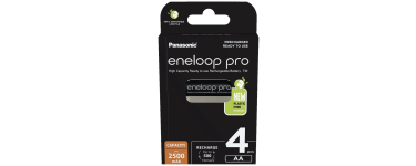 Amazon: Lot de 4 Piles Rechargeables AA Eneloop Pro - 2500 mAh NiMH à 14,44€ (au lieu de 22,03€)