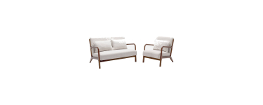 Sweeek: Banquette + Fauteuil bouclette hévéa teinté à 349,99€ (au lieu de 499,99€)