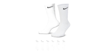 JoyBuy: Nike Chaussettes mi-mollet d'entraînement rembourrées Lot de 6 Blanc à 15,99€ (au lieu de 24,99€)