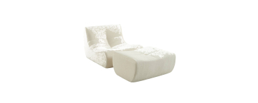 Sweeek: Chauffeuse bouclette texturée 1 place avec repose-pieds blanc à 223,99€ (au lieu de 319,99€)