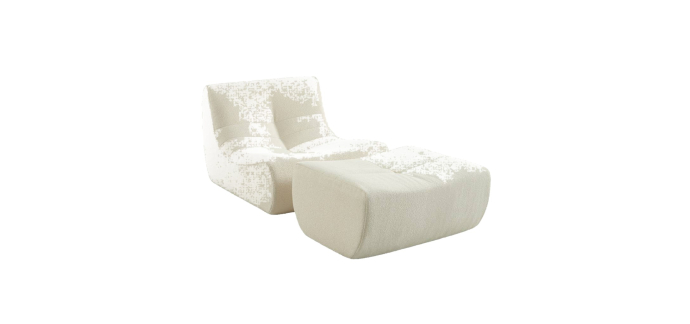 Sweeek: Chauffeuse bouclette texturée 1 place avec repose-pieds blanc à 223,99€ (au lieu de 319,99€)