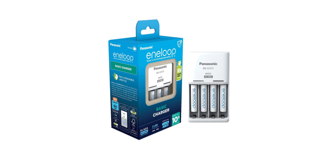Amazon: Chargeur Eneloop Basic pour 2 ou 4 Piles Ni-MH AA/AAA + 4 piles AAA Eneloop à 16,14€