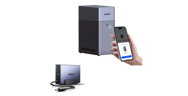 Amazon: NAS UGREEN DH2300 + batterie US2000 - 2 baies, 4Go RAM, HDMI 4K, NFC, 1GbE, UPS 6000mAh à 243,58€