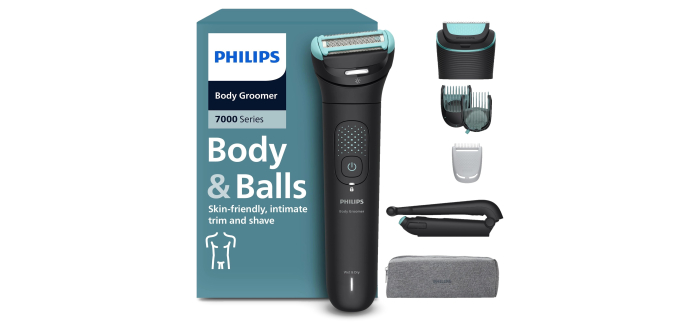 Amazon: Tondeuse Philips Bodygroom série 7000 BG7480/15 - tête flexible 2D, Triple protection à 59,99€