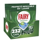 Amazon: Lot de 232 Tablettes Lave-Vaisselle Tout-en-1 Fairy Original à 27,93€ (au lieu de 43€)