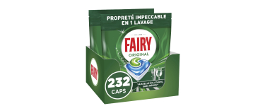 Amazon: Lot de 232 Tablettes Lave-Vaisselle Tout-en-1 Fairy Original à 27,93€ (au lieu de 43€)