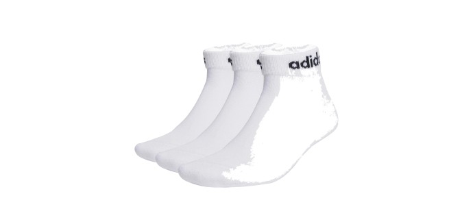 Amazon: Lot de 3 paires de chaussettes Adidas - Blanc, tailles 37-48 à 5,99€