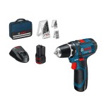 Amazon: Perceuse sans fil 12V Bosch Professional GSR 12V-15 - 2 batteries 2,0 Ah, 39 accessoires à 92,10€