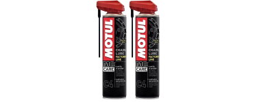 Amazon: Lot de 2 Lubrifiants pour Chaîne Moto Routière Motul - Aérosol Blanc à 14€