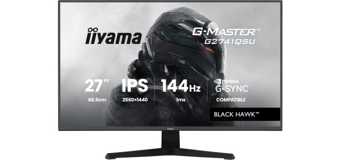 Amazon: Ecran PC 27" Iiyama G-Master Black Hawk G2741QSU-B1 - IPS, QHD, 144Hz, 1ms à 114,89€
