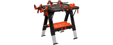 JoyBuy: PONY Établi pliant 2 en 1 - 227 kg, 6 hauteurs, 4 serre-joints à 109,98€ (au lieu de 189,99€)