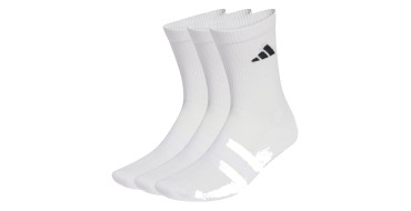 Amazon: Lot de 3 paires de chaussettes Adidas mi-mollet rembourrées - Blanc, du 34 au 51 à 7,99€