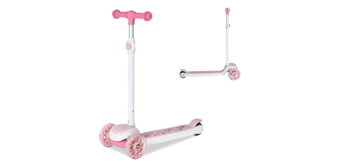 JoyBuy: Neuleb Trottinette d'équilibre 3 roues lumineuses - Plateau extra-large, frein au pied, dès 3 ans à