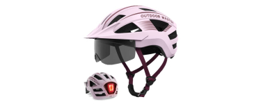 JoyBuy: OutdoorMaster Casque de vélo RhinoUrban avec lunettes et éclairage Rose L 58-61 cm à 22,99€