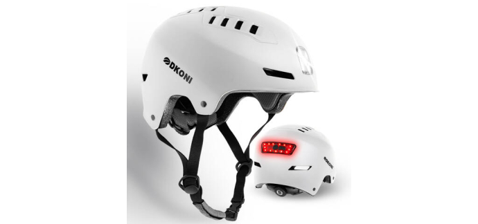 JoyBuy: Casque de vélo DKONI HS-158 - éclairage avant/arrière, rechargeable USB, taille S 48-55 cm à 22,99€