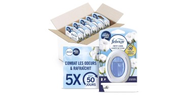 Amazon: 5 Désodorisant WC En Continu Febreze Petit Coin - 7.5ml x5, Parfum Pureté de Coton à 10,21€ (au lieu