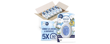 Amazon: 5 Désodorisant WC En Continu Febreze Petit Coin - 7.5ml x5, Parfum Pureté de Coton à 10,21€ (au lieu
