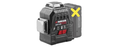 LIDL: PARKSIDE PERFORMANCE Laser en croix sans fil 20V PKLLP 3360 A1 - 3 lasers 360°, vert, ±0,2 mm/m à 59