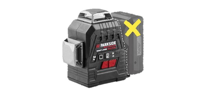 LIDL: PARKSIDE PERFORMANCE Laser en croix sans fil 20V PKLLP 3360 A1 - 3 lasers 360°, vert, ±0,2 mm/m à 59
