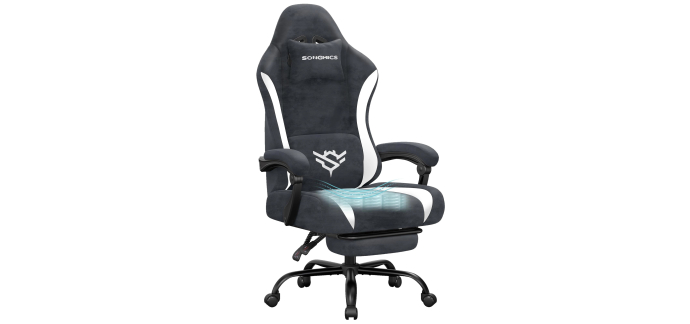 Amazon: Chaise de bureau gamer Songmics OBG092GQ01 - Inclinable 135°, repose-pieds, 150 kg à 84,99€