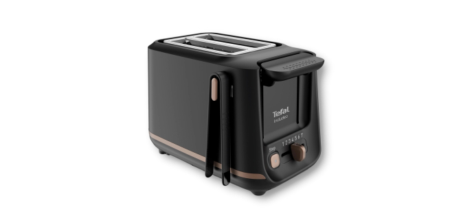 Amazon: Grille-pain Tefal TT533811 - 2 fentes, pinces magnétiques, 7 niveaux de dorage à 29,99€