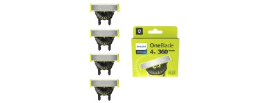 Amazon: Philips OneBlade 360 - Lot de 4 lames de remplacement à 34,99€ (au lieu de 46,76€)
