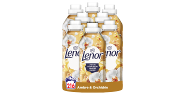 Amazon: Lot de 8 Flacons Lenor Adoucissant Ambre & Orchidée - 216 Lavages à 14,70€