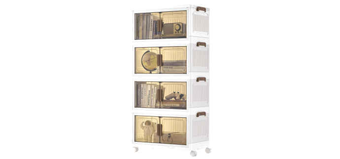 Amazon: Organisateur de bureau à roulettes Songmics RLB450WZ01 - 4 boîtes 45L, portes magnétiques à 34,19€