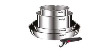 Amazon: Set Tefal Ingenio 5 Pièces L897S504 - 2 Poêles, 2 Casseroles & Poignée Amovible, Induction, Acier In