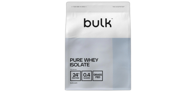 Amazon: Pure Whey Isolate Bulk 1Kg - Chocolat à 27,54€ (au lieu de 51,81€)