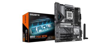 Amazon: Carte mère GIGABYTE B850 Eagle WIFI6E - AM5, DDR5, PCIe 5.0, 3x M.2, WiFi 6E, ATX à 134,80€