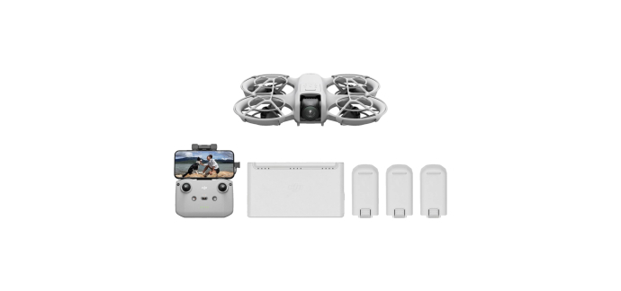Amazon: Pack drone DJI Neo Fly More Combo + RC-N3 - 4K, 135 g, suivi intelligent, 3 batteries à 230€