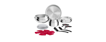 Amazon: Batterie de cuisine Tefal Ingenio Comfort Max 19 pièces - Acier inoxydable à 135,99€