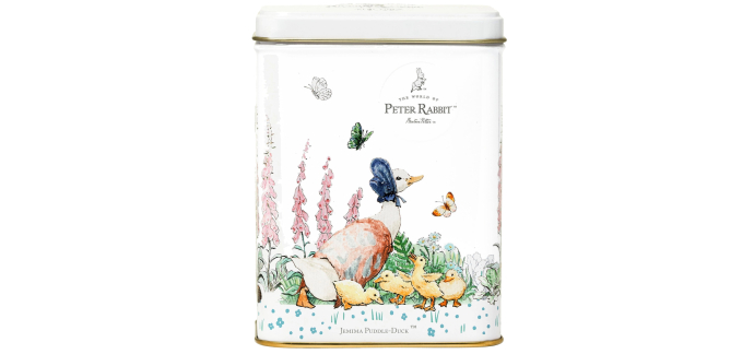 Amazon: Boîte métal 40 sachets de thé Earl Grey New English Teas Beatrix Potter Jemima Puddle-Duck à 6,79€