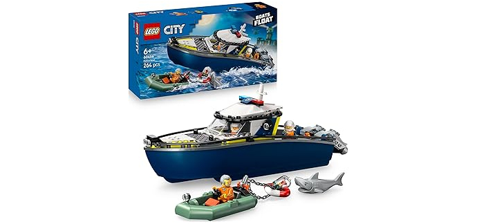 Amazon: LEGO® City La Course-Poursuite en Bateau de Police (60456) à 22,52€ (au lieu de 29,99€)