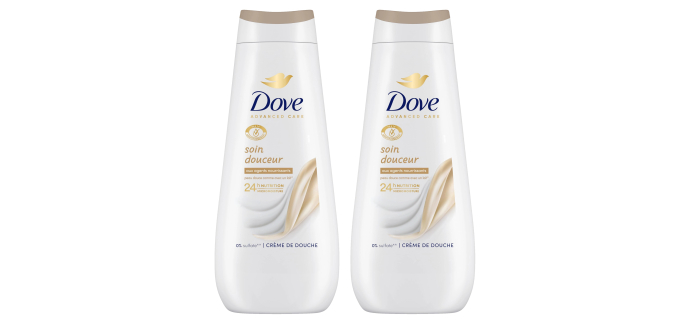 Amazon: Gel Douche Dove Soin Douceur 0% Sulfate - 2x400ml à 4,73€ (au lieu de 7,79€)
