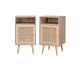 Sweeek: Lot de 2 tables de chevet en cannage, Naturel à 89,69€ (au lieu de 129,99€)
