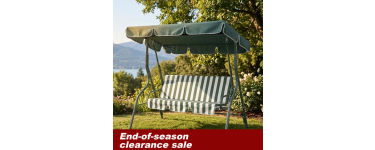 JoyBuy: Fauteuil balancelle de jardin Terrabeta en acier avec auvent et coussin à 59,97€